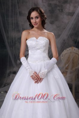 Dramatic V Neck Church Wedding Bridal Gowns Strapless Brush