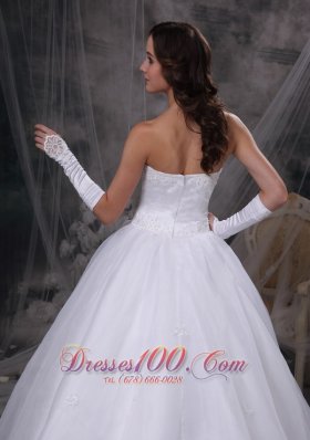 Dramatic V Neck Church Wedding Bridal Gowns Strapless Brush