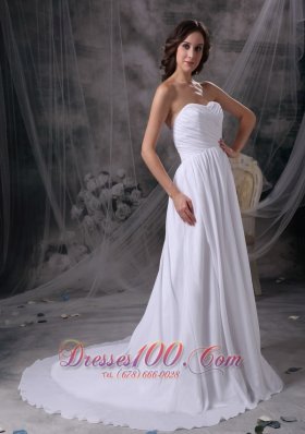 Empire Beach Wedding Dress Sweetheart Fairy Tales Style