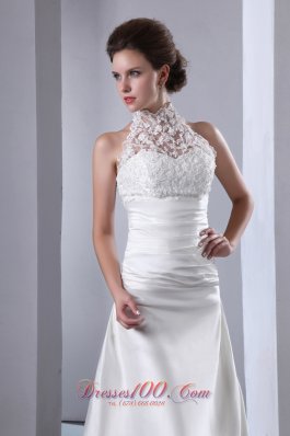 Exquisite High-neck Lace Bridal Dresses Court Train