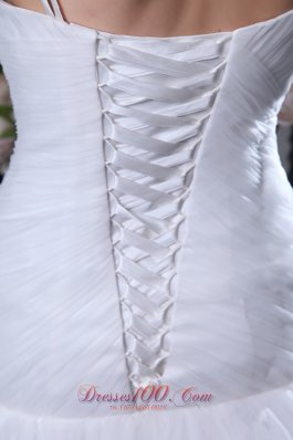 One Shoulder Mermaid Bridal Dress Crystal Tulle Tiered