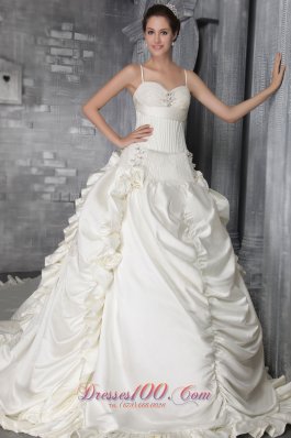 Gorgeous Church Wedding Dress Crystal Cathedral Ruffles