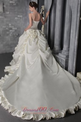 Gorgeous Church Wedding Dress Crystal Cathedral Ruffles