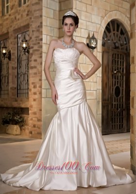 Charming Ruching Mermaid Bridal Gowns Sweetheart Court