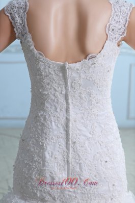 Tulle Lace Wedding Dress Mermaid Straps on Sale