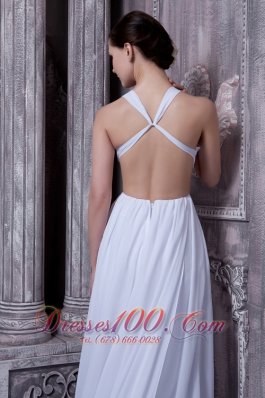 V-neck Court Train Chiffon Beading Wedding Dress