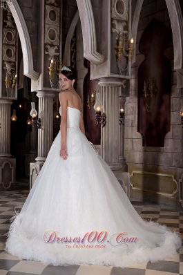 Feather Like Sweetheart Organza Wedding Dress