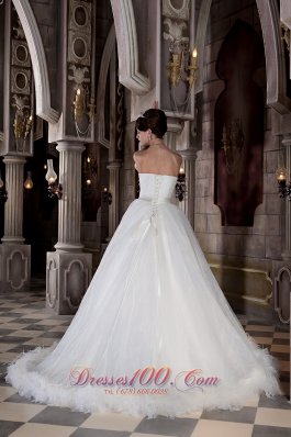 Feather Like Sweetheart Organza Wedding Dress