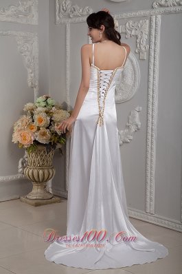 High Quality Taffeta Spaghetti Straps Bridal Gowns