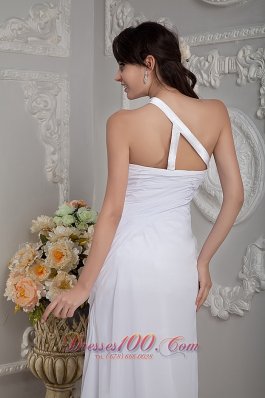 Special One Shoulder Bridal dress Chiffon Ruch