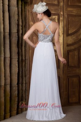 Stunning Beaded V-neck Chiffon Prom Dress