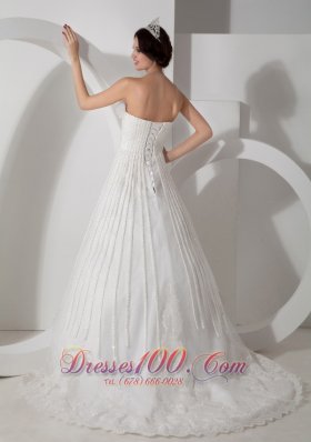 Elegant Wedding Dress Strapless Satin and Lace