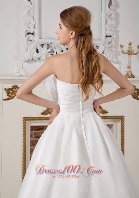 Unique Floral Strapless Wedding Dress Organza