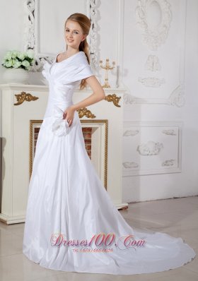 Special Square Neckline Wedding Dress Taffeta On Sale