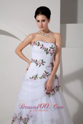 Exquisite Embroidery Strapless Wedding Dress Appliques