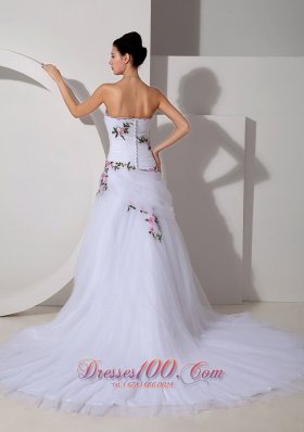 Exquisite Embroidery Strapless Wedding Dress Appliques