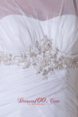 Unique Wedding Dress Mermaid Scoop Appliques