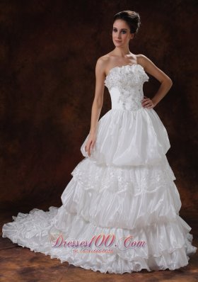 Romantic Bridal Dress Strapless Beading