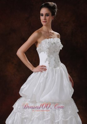 Romantic Bridal Dress Strapless Beading