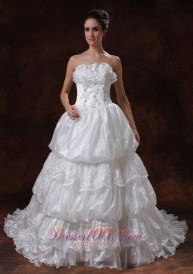 Romantic Bridal Dress Strapless Beading