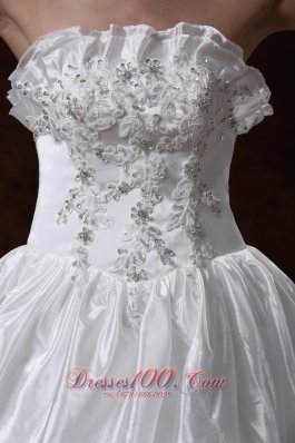 Romantic Bridal Dress Strapless Beading