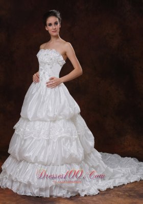 Romantic Bridal Dress Strapless Beading