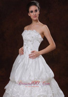 Romantic Bridal Dress Strapless Beading