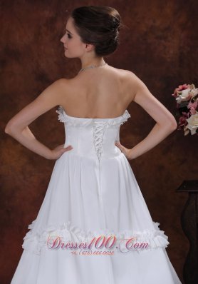 Romantic Floral Chiffon Strapless Romantic Wedding Dress