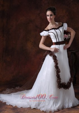 Off Shoulder Wedding Dress A-Line Organza Wedding Dress