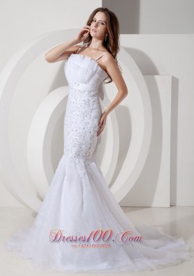 Sexy Spaghetti Straps Bridal Gown Mermaid Belt Tulle and Lace