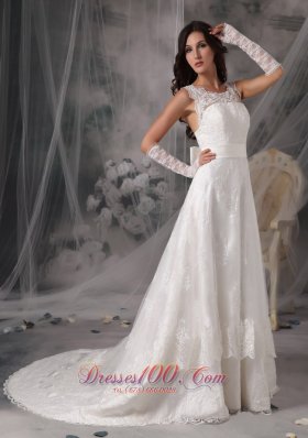 Stylish Square Princess Taffeta Lace Bridal Dress