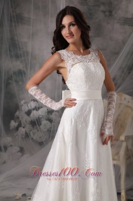 Stylish Square Princess Taffeta Lace Bridal Dress