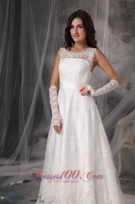 Stylish Square Princess Taffeta Lace Bridal Dress