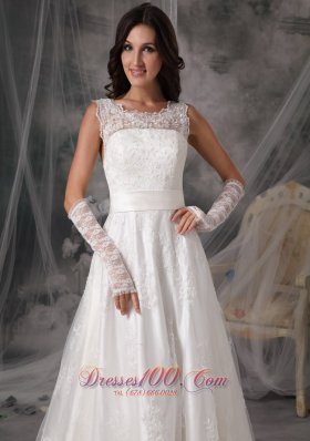 Stylish Square Princess Taffeta Lace Bridal Dress