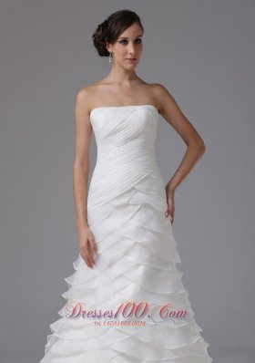 Classic Ruffled Layers and Ruched Bodice Bridal Dresses