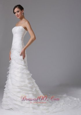 Classic Ruffled Layers and Ruched Bodice Bridal Dresses