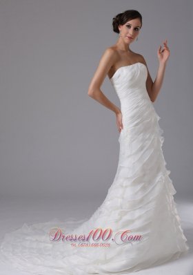 Classic Ruffled Layers and Ruched Bodice Bridal Dresses