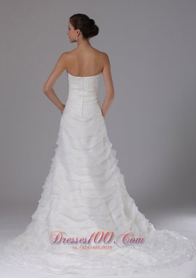 Classic Ruffled Layers and Ruched Bodice Bridal Dresses