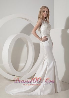 Amazing Mermaid One Shoulder Satin Lace Bridal Dress