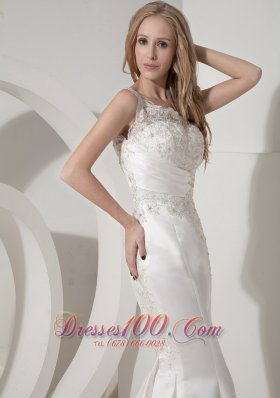 Amazing Mermaid One Shoulder Satin Lace Bridal Dress