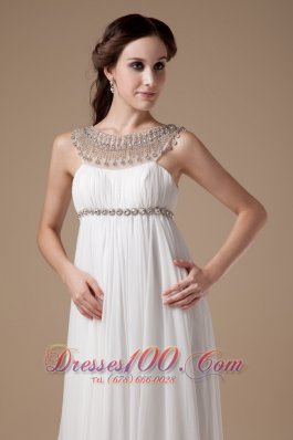 Elegant Empire Scoop Chiffon Beading Wedding Gown