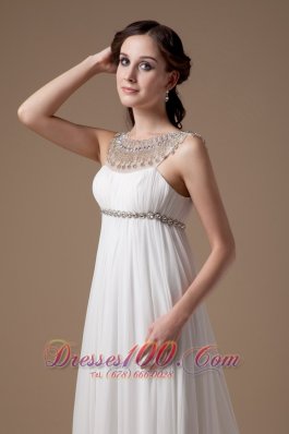 Elegant Empire Scoop Chiffon Beading Wedding Gown