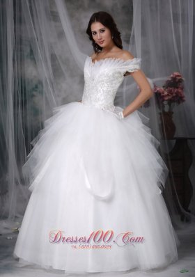 Amazing Ball Gown Off The Shoulder Tulle Wedding Gowns