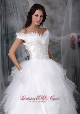 Amazing Ball Gown Off The Shoulder Tulle Wedding Gowns