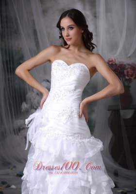 Perfect Sweetheart Wedding Dress Organza Appliques