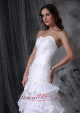 Perfect Sweetheart Wedding Dress Organza Appliques