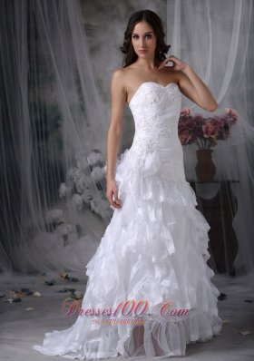 Perfect Sweetheart Wedding Dress Organza Appliques