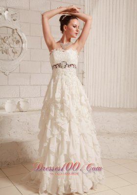 Lace and Chiffon Ruffled Pretty Bridal Dresses