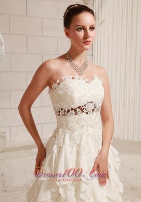 Lace and Chiffon Ruffled Pretty Bridal Dresses