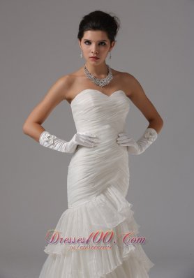 Mermaid Ruched Ruffled Layers Bridal Dresses